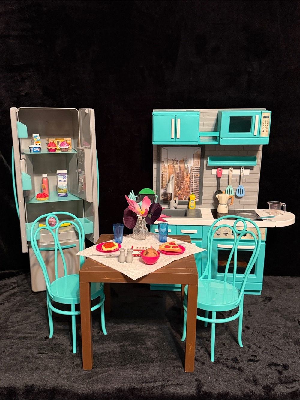 My Life as Interactive Kitchen Playset And Our Generation Table & Chairs